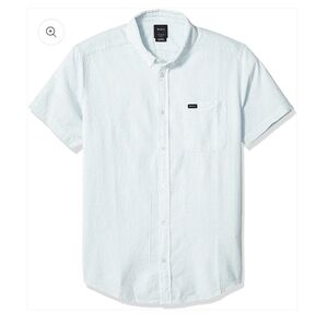 RVCA Light Blue Striped Button-Up Shirt
